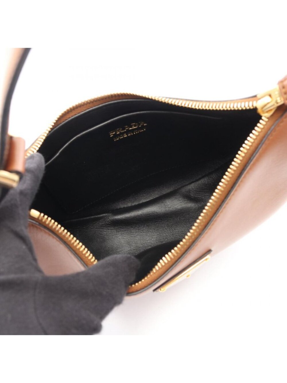 Prada Handbag Small 2-Way Brown Leather Shoulder - Picture 3 of 8